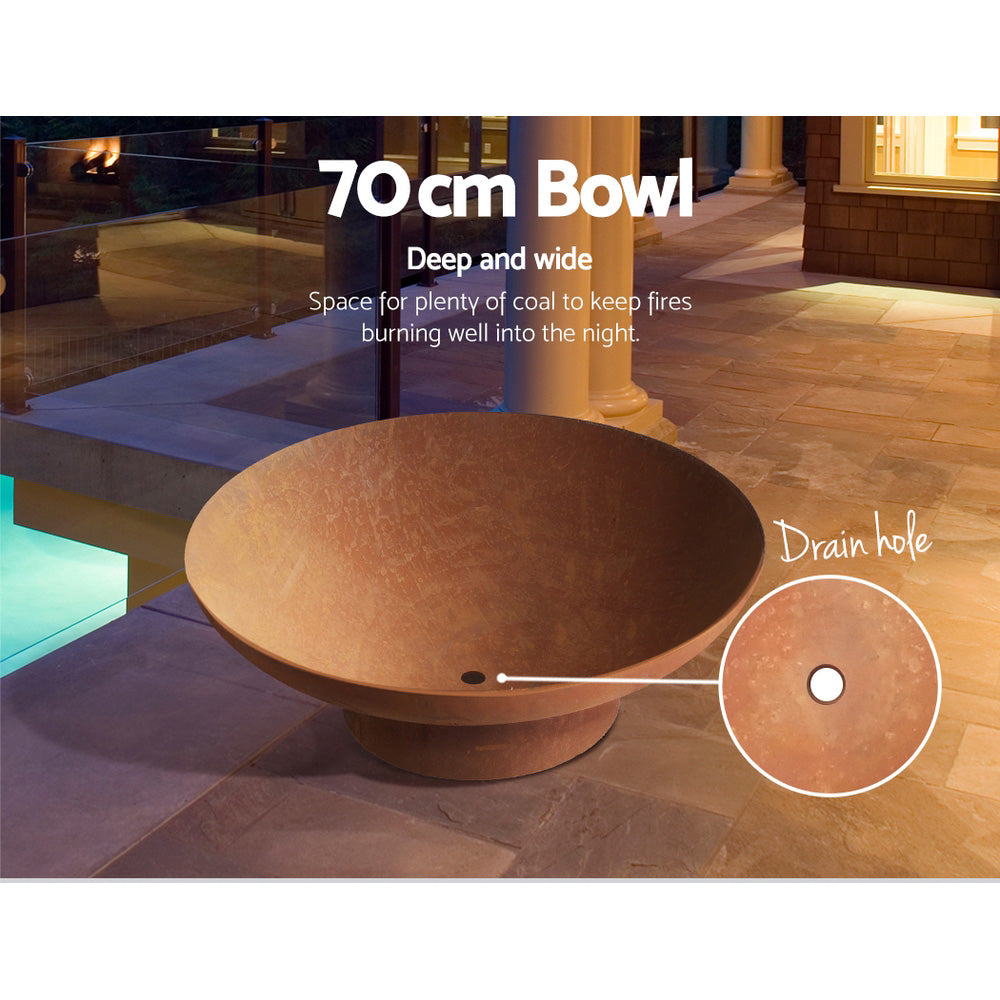 Rustic Fire Pit Bowl - Cast Iron