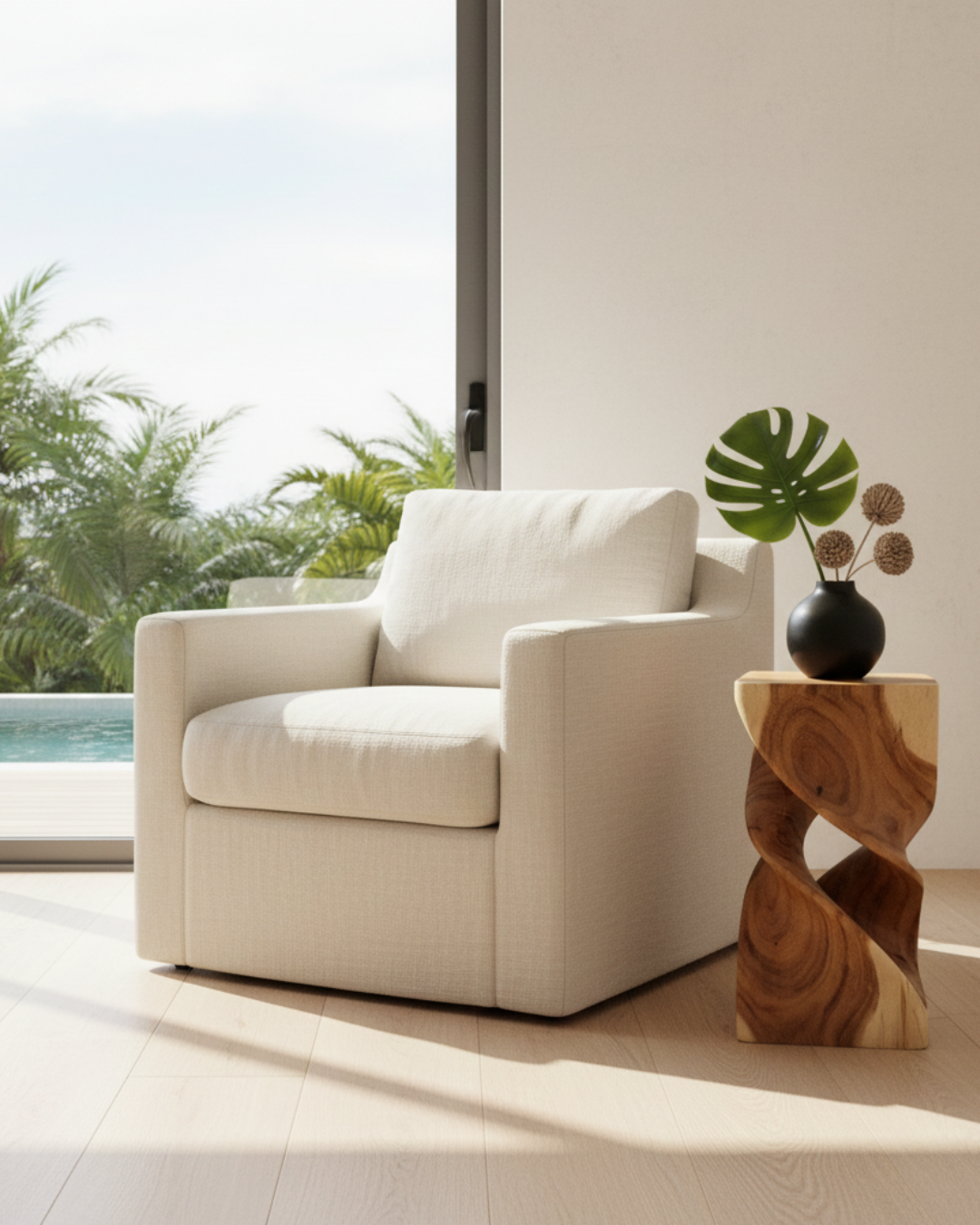 Twisted Wood Side Table