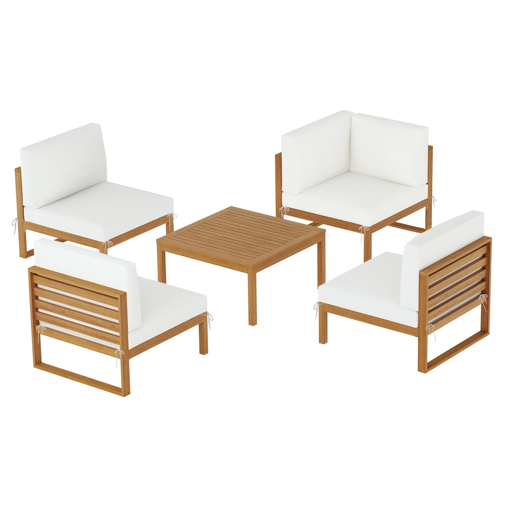 4-Seater Wooden Outdoor Sofa Set