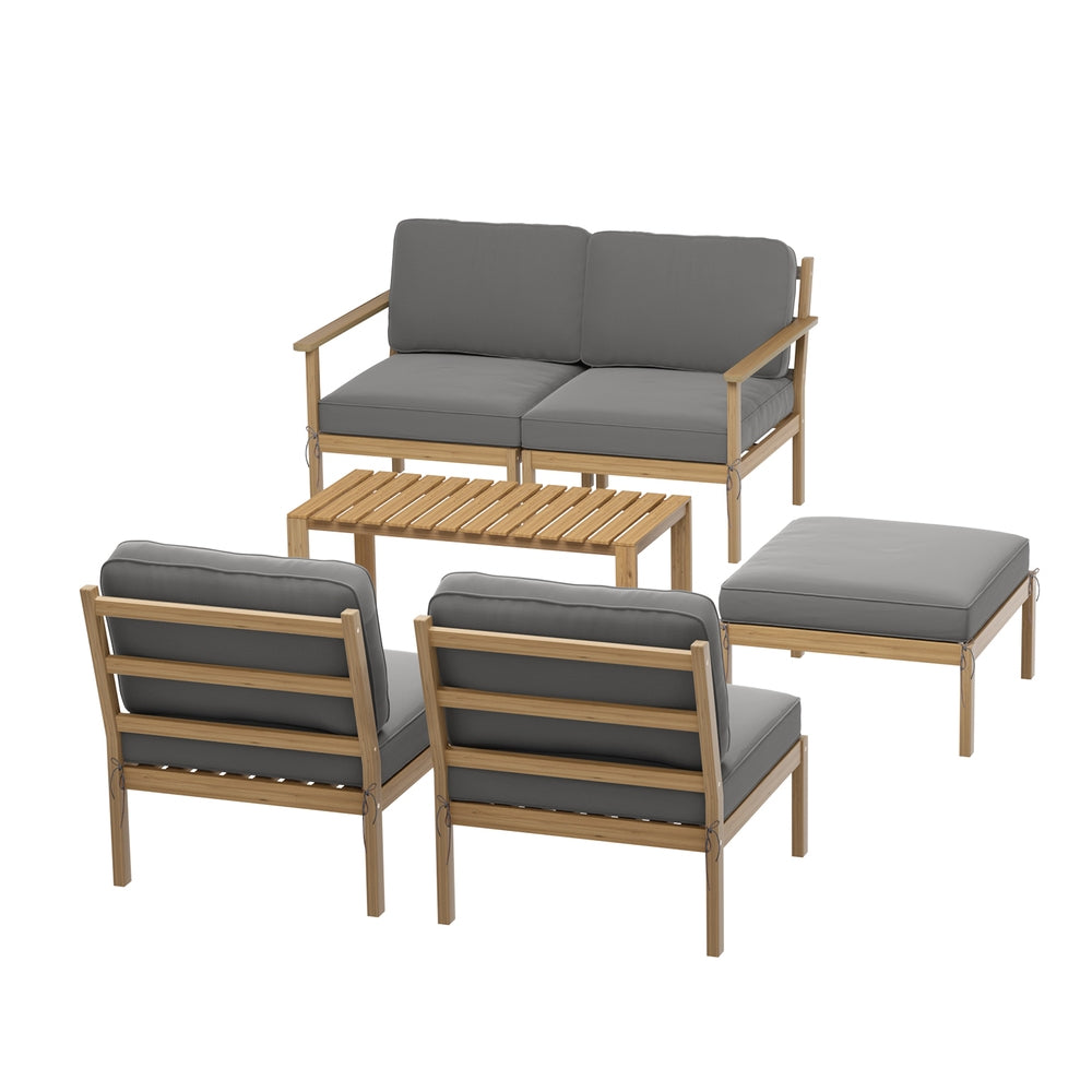 5-Seater Wooden Outdoor Sofa Set