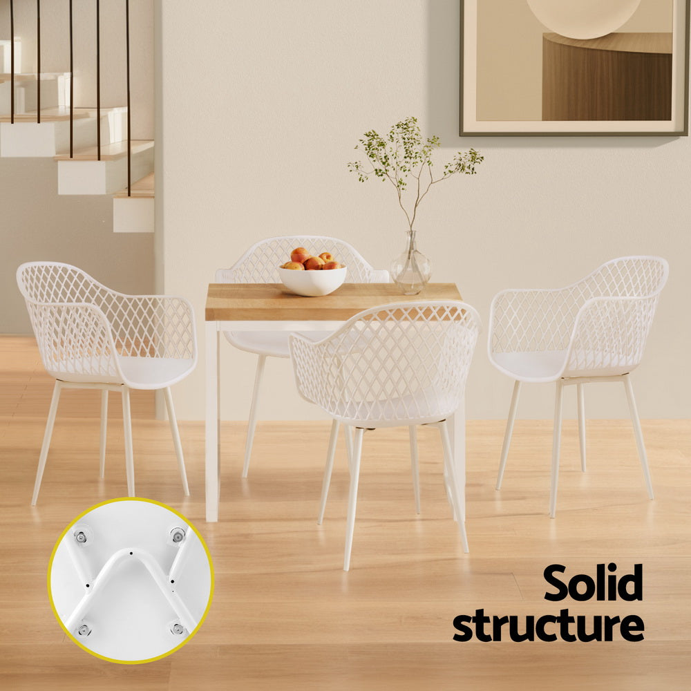White 4-Peice Outdoor Dining Chairs