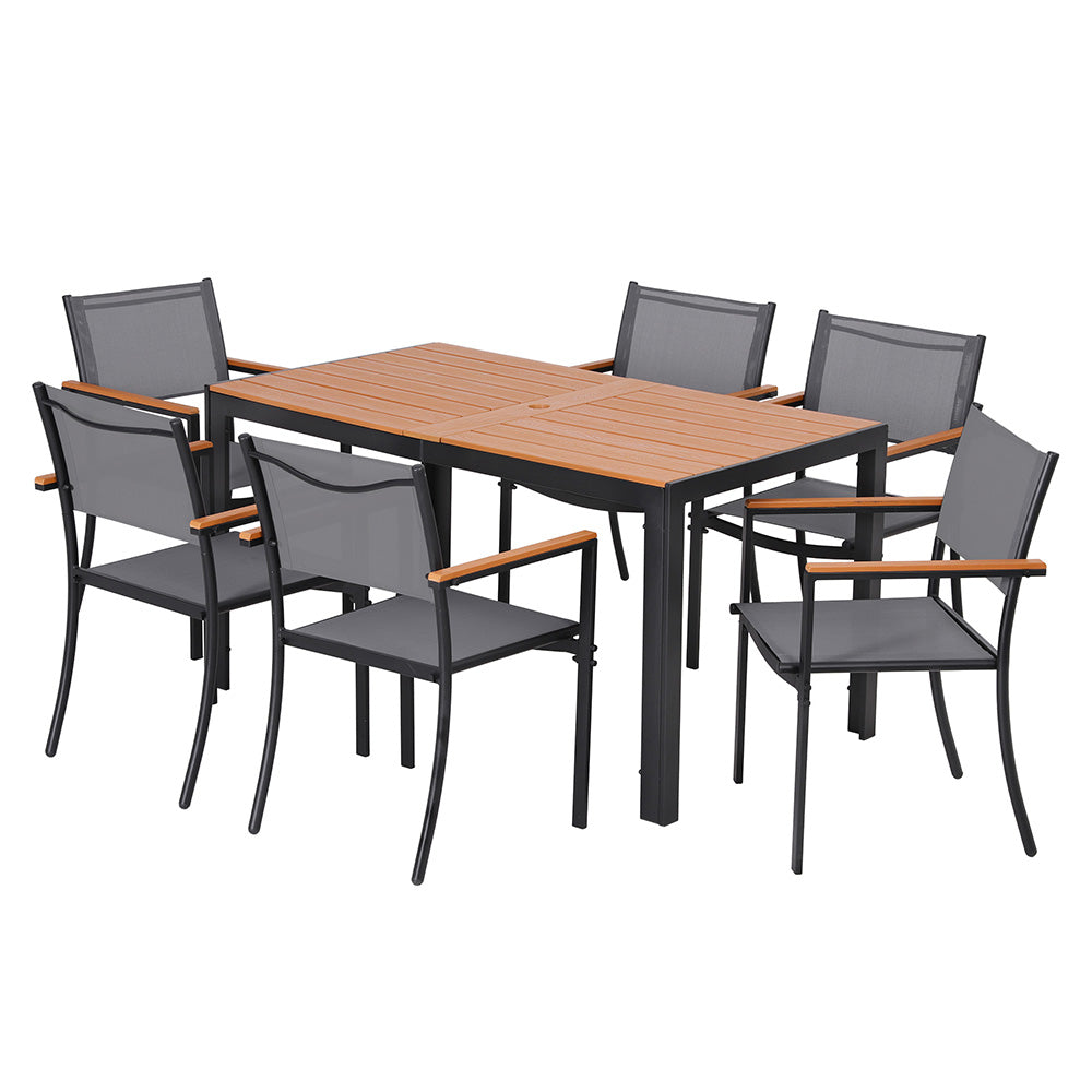 Gardeon 7PCS Outdoor Dining Set Table and Chairs Patio Garden Furniture Bistro Set