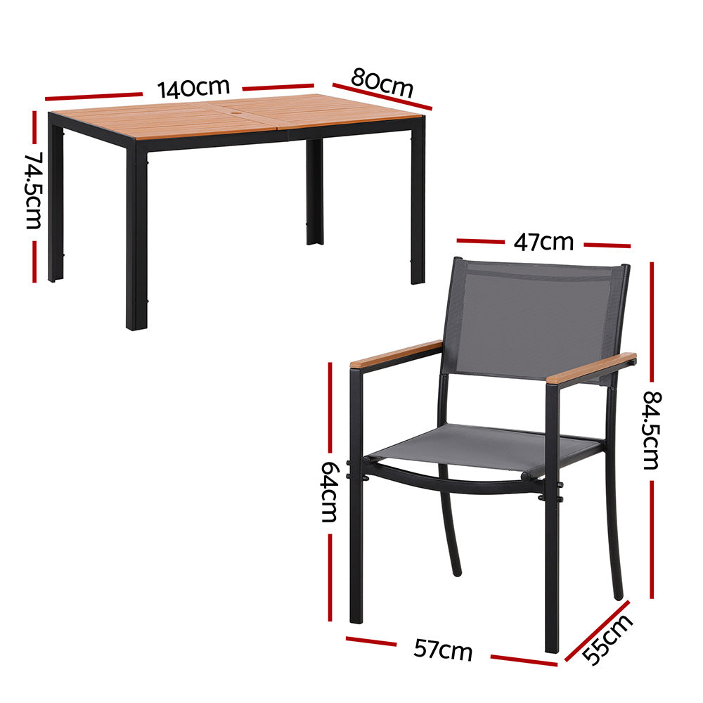 Gardeon 7PCS Outdoor Dining Set Table and Chairs Patio Garden Furniture Bistro Set
