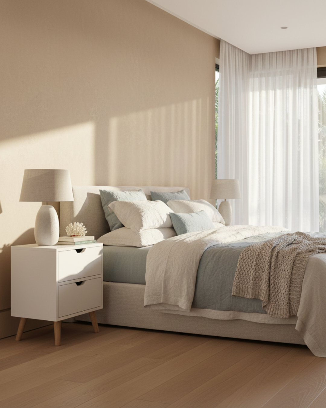 White 2 x Bedside Table 2 Drawers