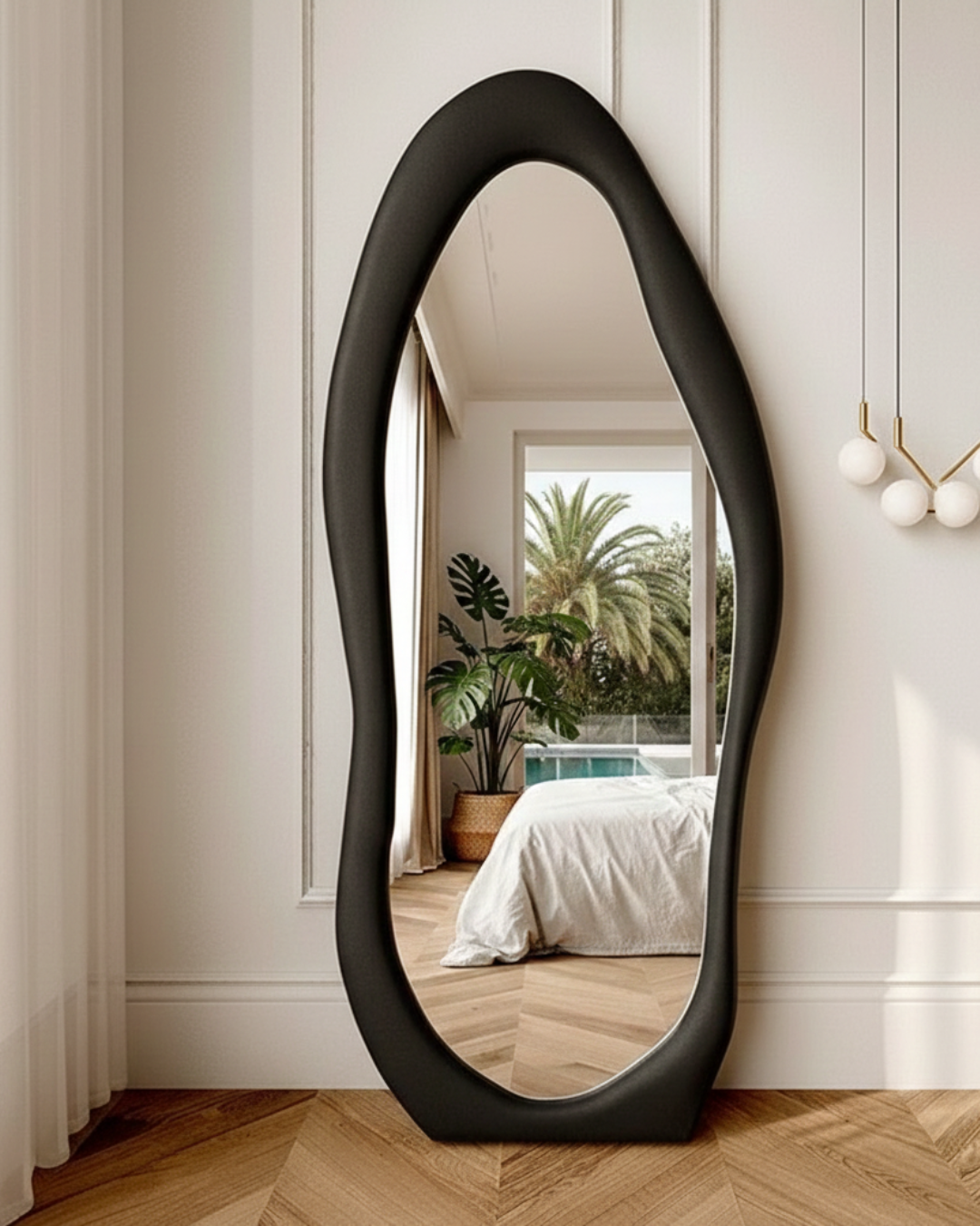 1.7m Standing Maiden Mirror Full Length Aesthetic Full Size Floor Mirror Bedroom Creative Modern Deco Black