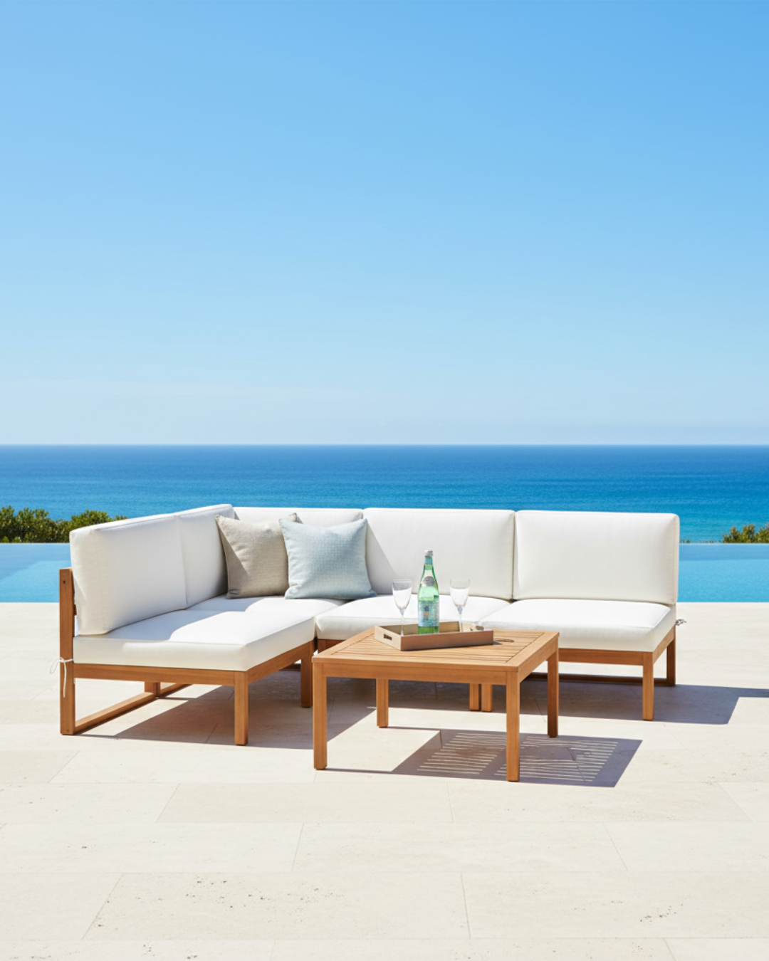 4-Seater Wooden Outdoor Sofa Set