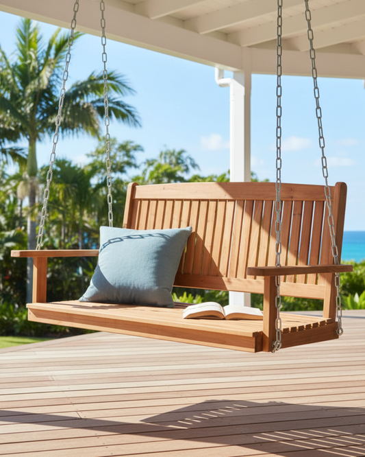 2 Seater Wooden Porch Swing Chair