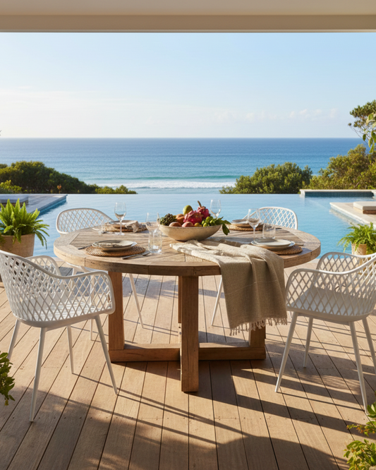 White 4-Peice Outdoor Dining Chairs