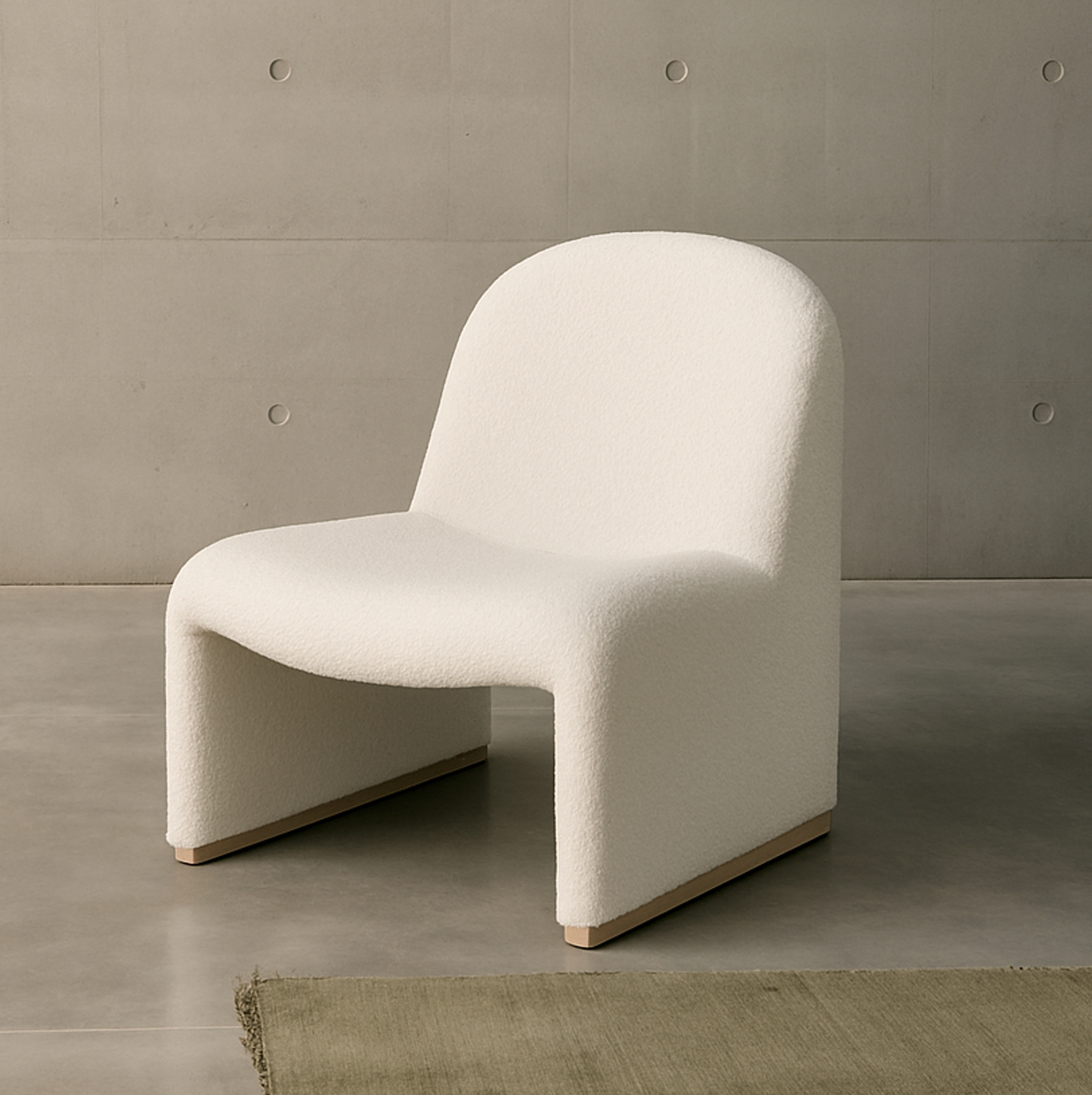 Interior Ave - Haven Curved Boucle Armchair – Sculptural White