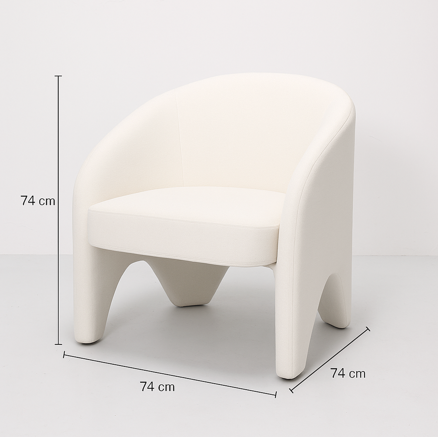 Interior Ave - Nova Sculptural Accent Chair – White Chenille