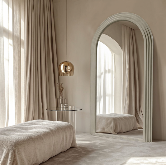 Interior Ave - Sierra Arched Step Mirror – Signature Sculptural Concrete Statement Piece